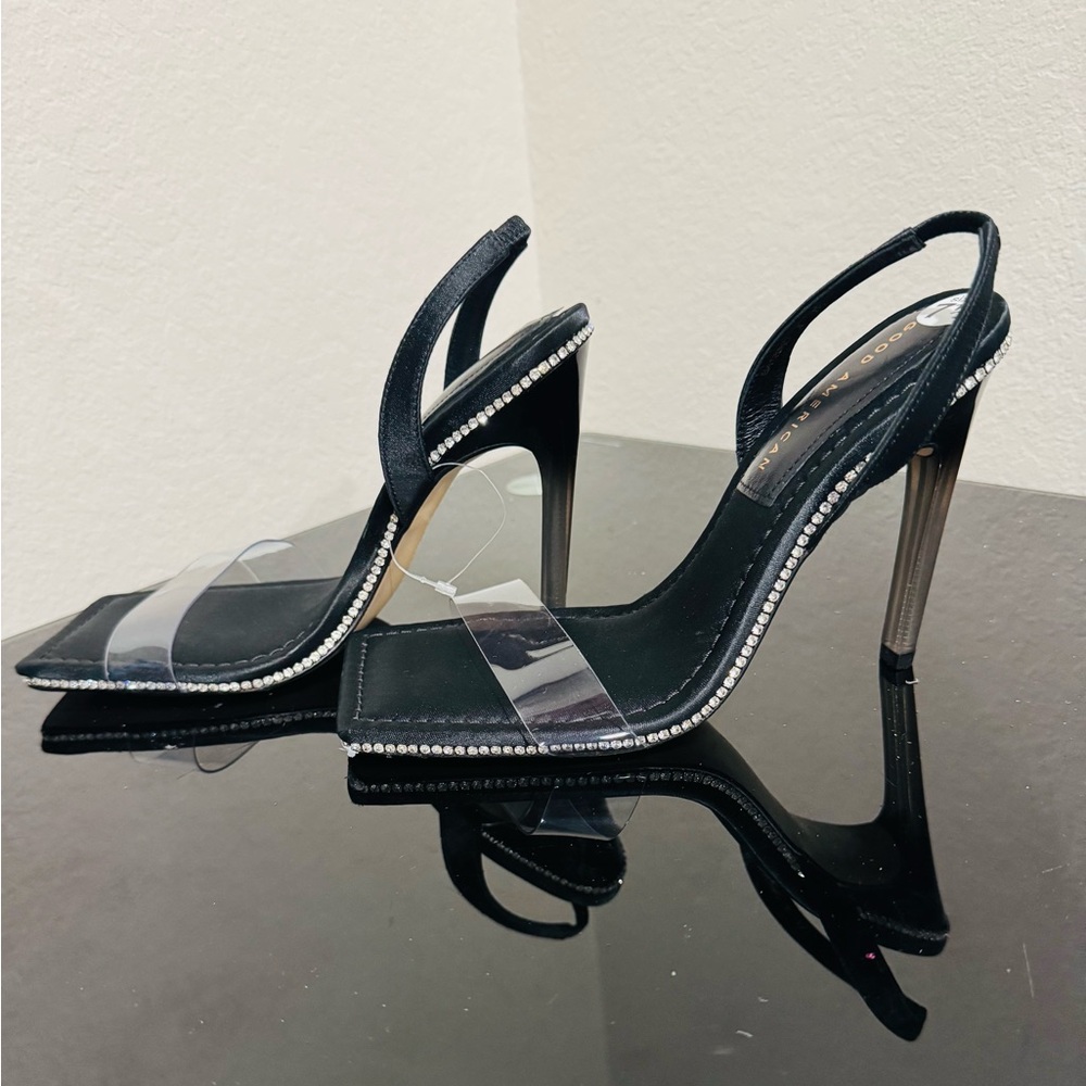 Elegant Black and Silver Women's Heels - Picture 4 of 5